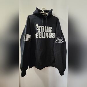 Grunt Style Black Hoodie with White Print